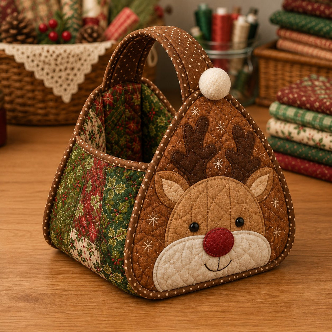 🎄 Christmas Character Quilted Carry Basket🎁✨