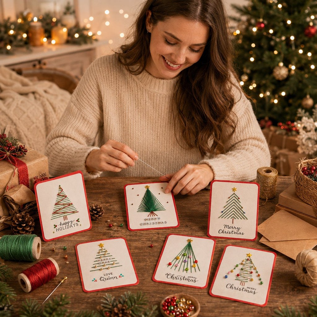 🎄ONLY £9.99– 6 Festive Designs ✨| Christmas Thread Art Card Kit – Create Beautiful Handmade Holiday Cards ✨