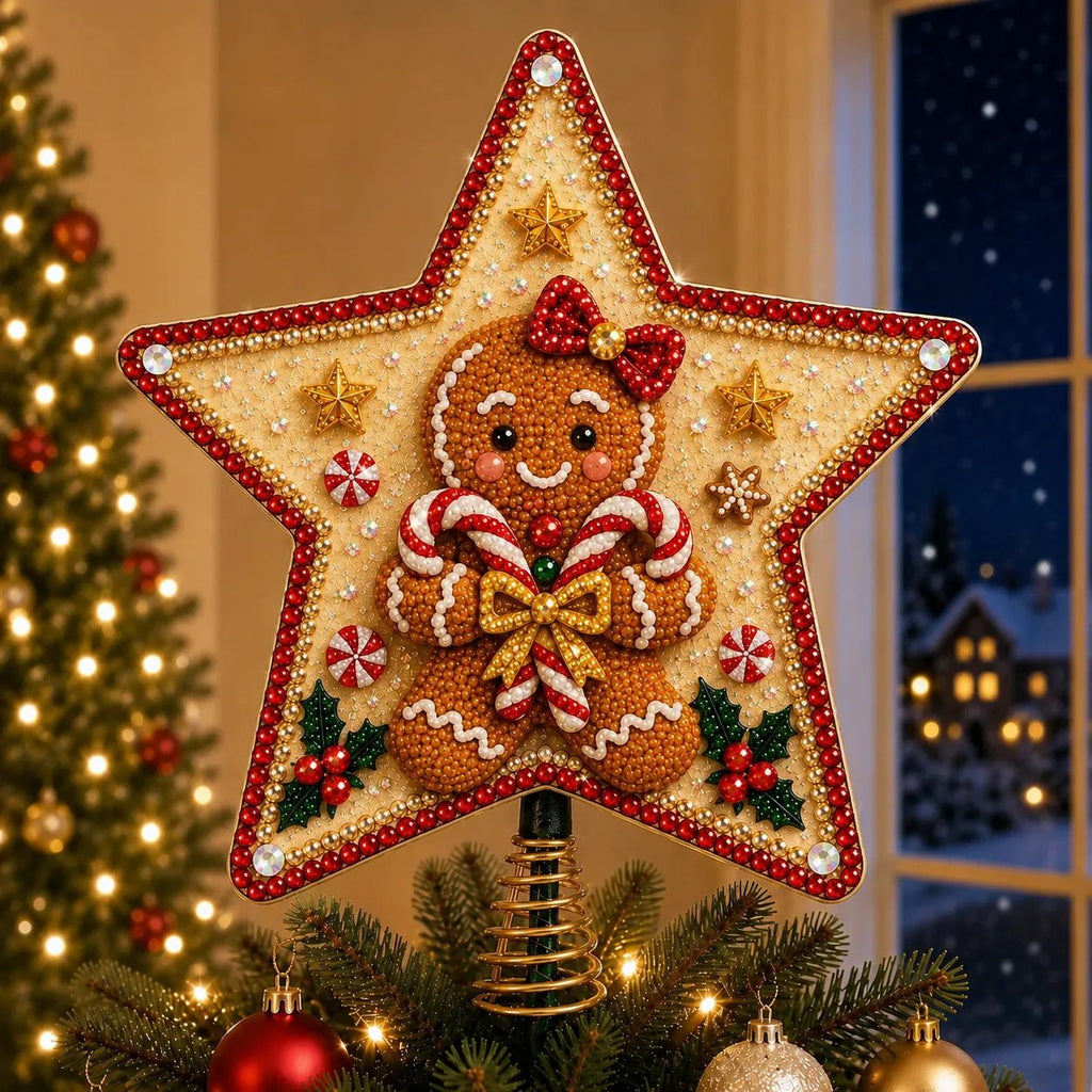 DIY Pearl & Diamond Art Christmas Tree Topper Kit