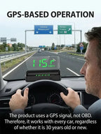 🚗50% OFF NOW! Head-Up Display Car GPS Digital Speedometer – Traffic Light Countdown & Red Light Camera Alert HUD, Universal Driver Safety Warning Device to Avoid Tickets for City Driving