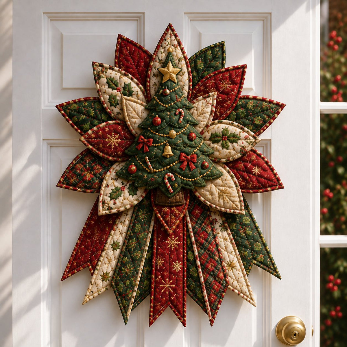 Peppermint Gingerbread Cheer - Oversized Christmas Character Quilted Door Hanger Sewing Kit