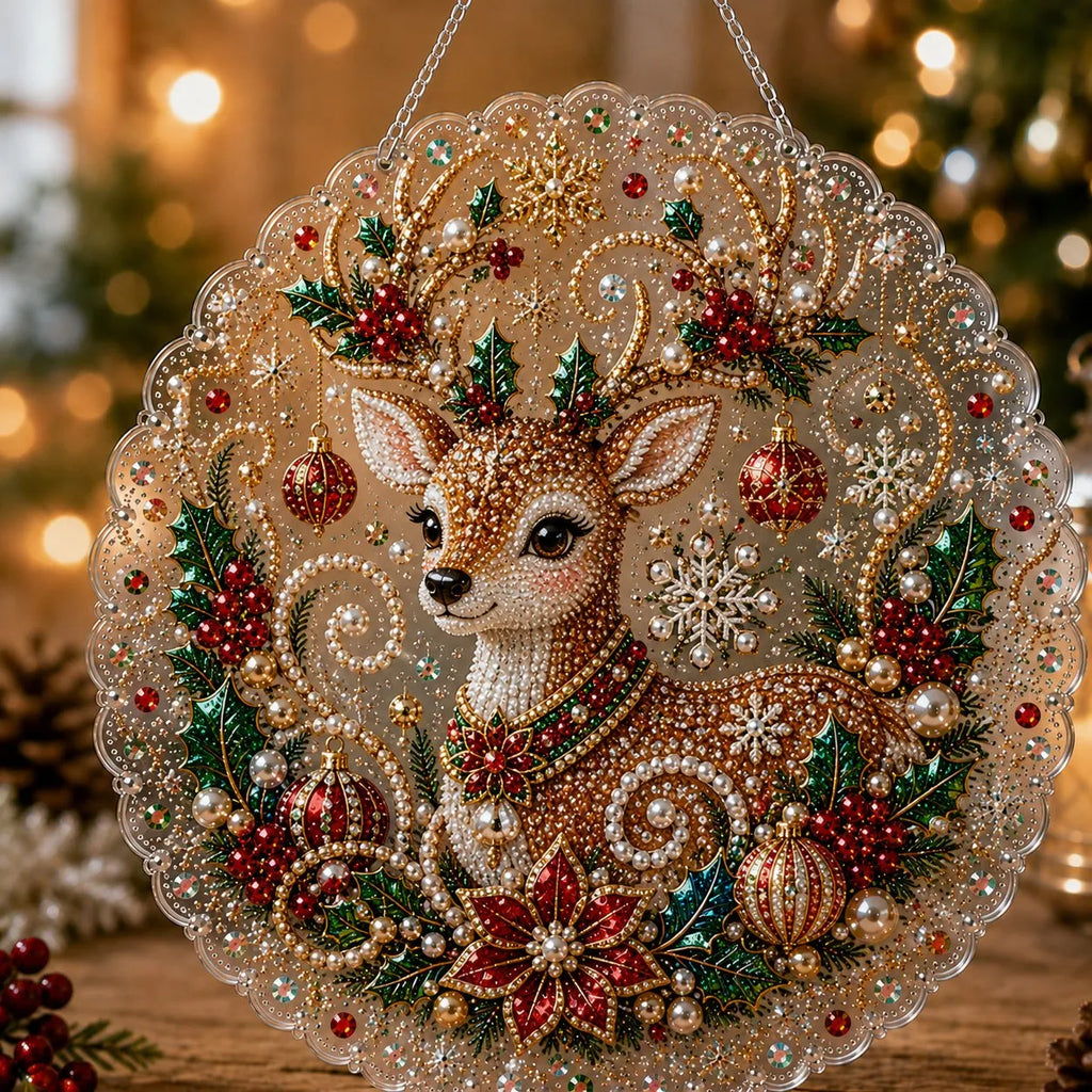 Christmas Pearl Diamond Art Ornament Kit | DIY  Hanging Decor
