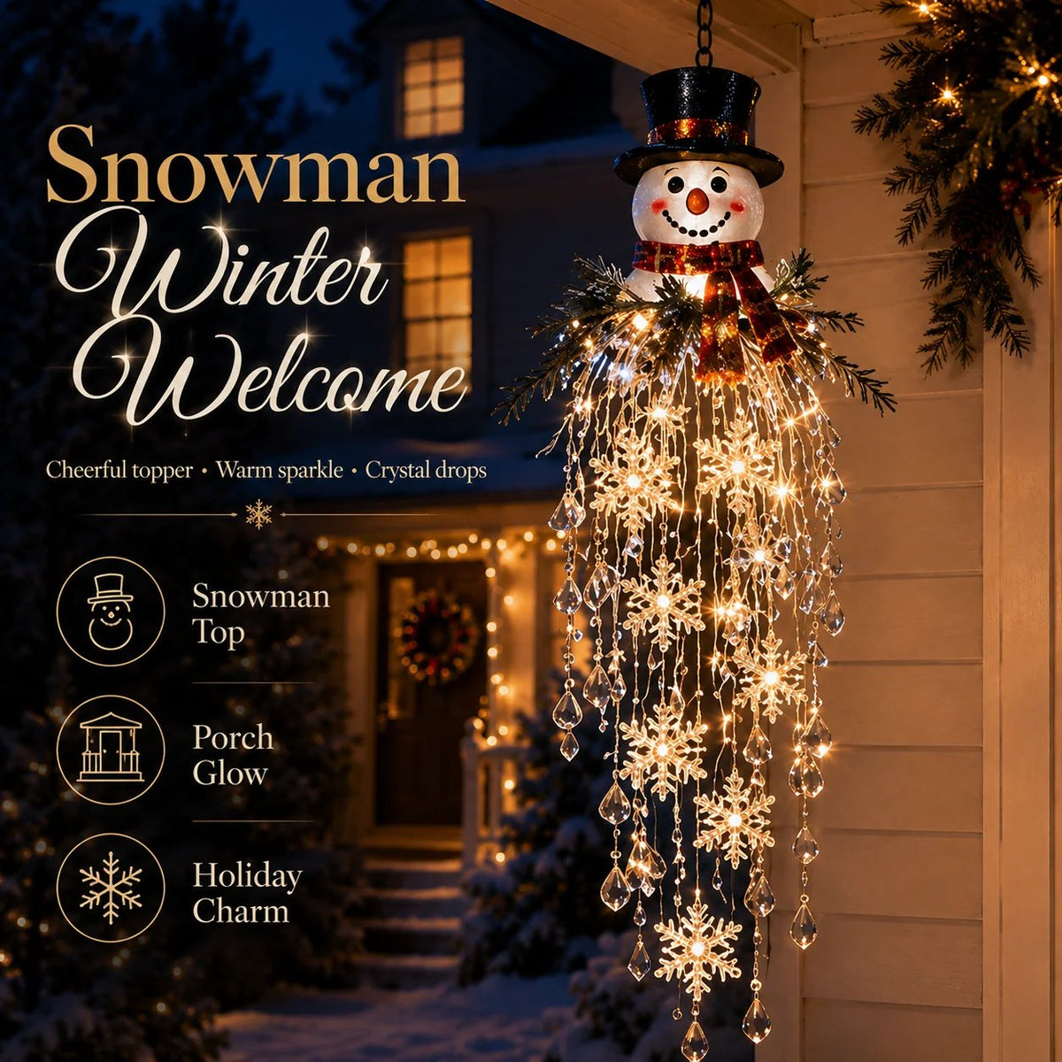 DIY Hanging Snowflake & Crystal LED Christmas Light✨❄️