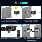 Yunsune 210 LED Solar Security Light with Motion Sensor & Remote