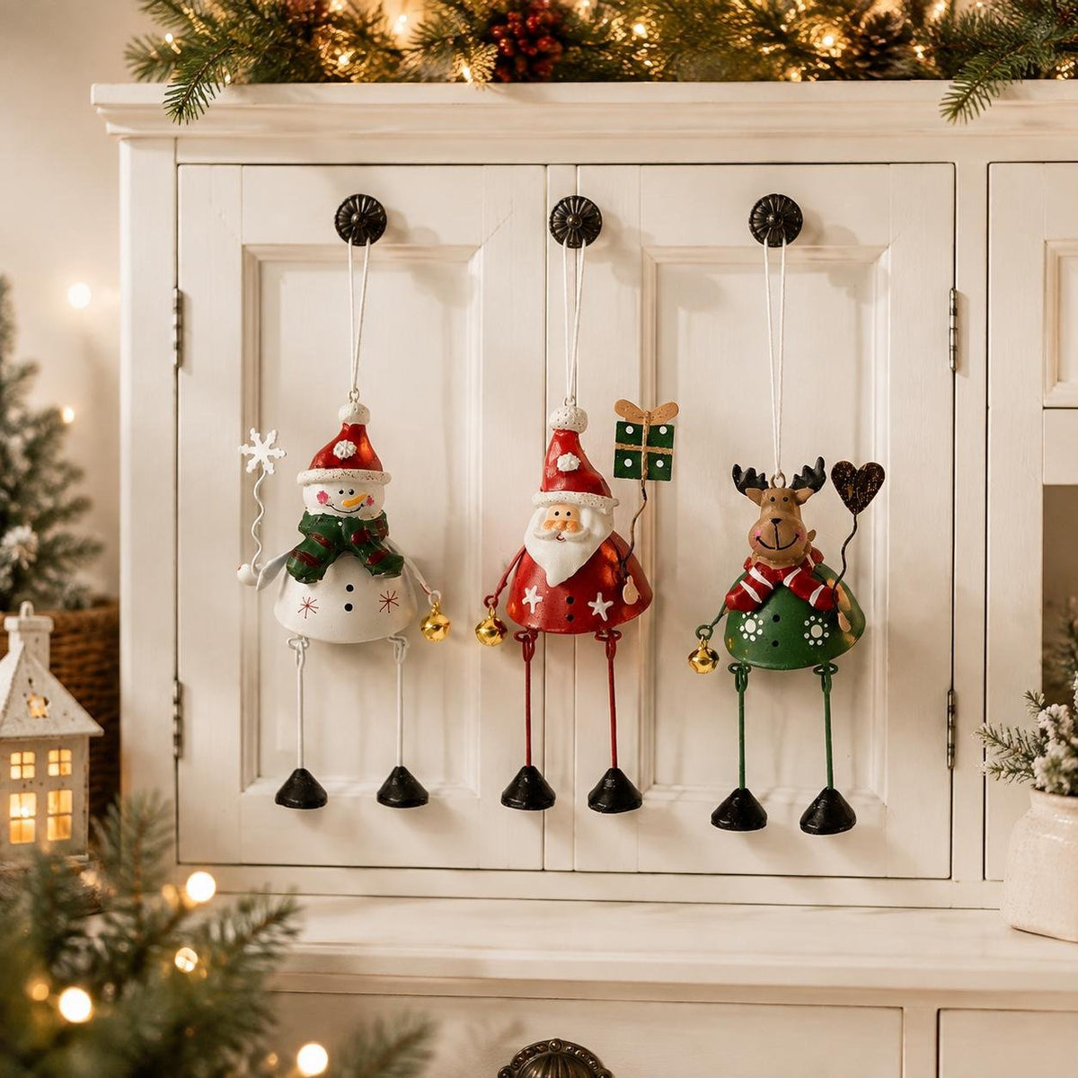 🌲Hot Sale Only £6.99!!!✨ Hand-Painted Metal Dangling Leg Christmas Ornaments