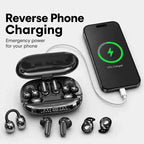 🎧 3-in-1 Wireless Earbuds with Power Bank Charging Case – Clip-On & Sleep Bluetooth Headphones with 4 Earbuds, Noise Cancellation, IPX5 Water Resistant for Sports & Sleep
