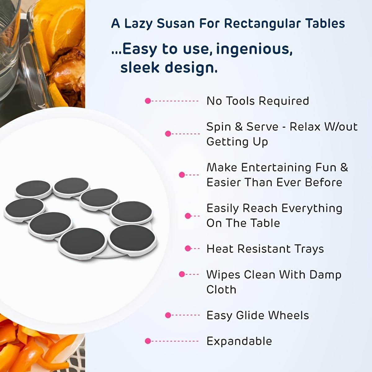 Expandable Lazy Susan Turntable for Tables