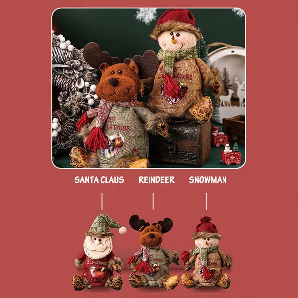 🎁 Only £6.99 | Save 53% – Christmas Character Gift Bag 🎄 Cute Zippered Holiday Treat & Gift Holder