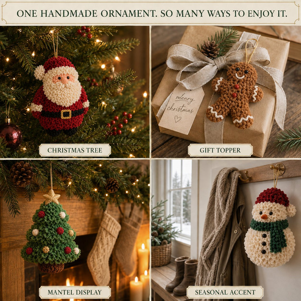 🎄 Special Offer | 48% OFF – Beginner-Friendly 3D Fabric Poke Christmas Ornament DIY Kit 🎁