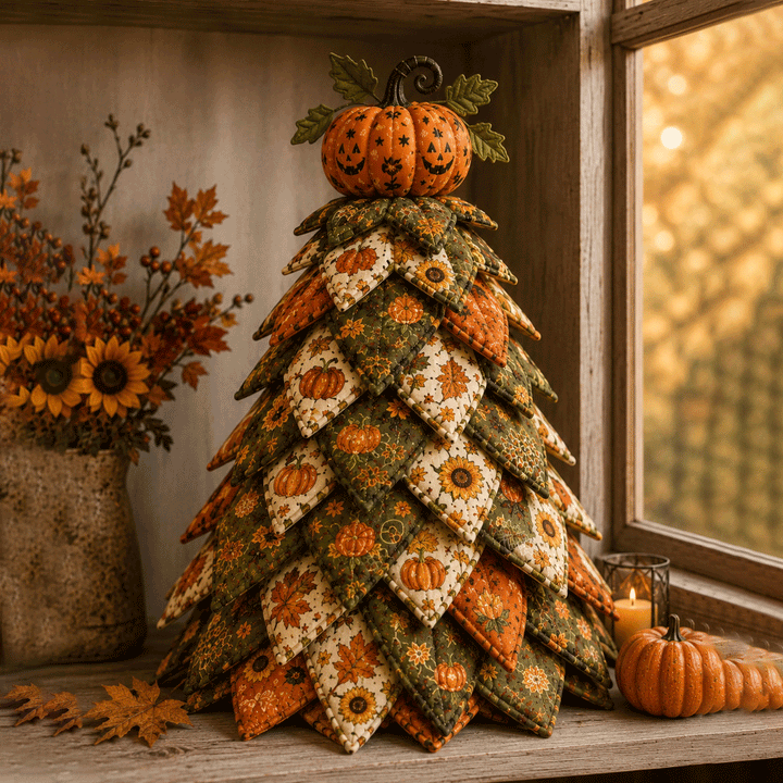 DIY Halloween Cat Quilted Fabric Tree Kit