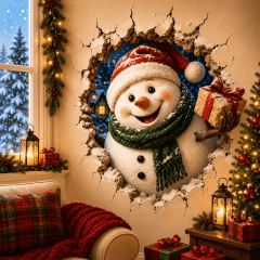 🎅Christmas Break-In 3D Wall Decal – Santa Surprise Effect Christmas Decoration