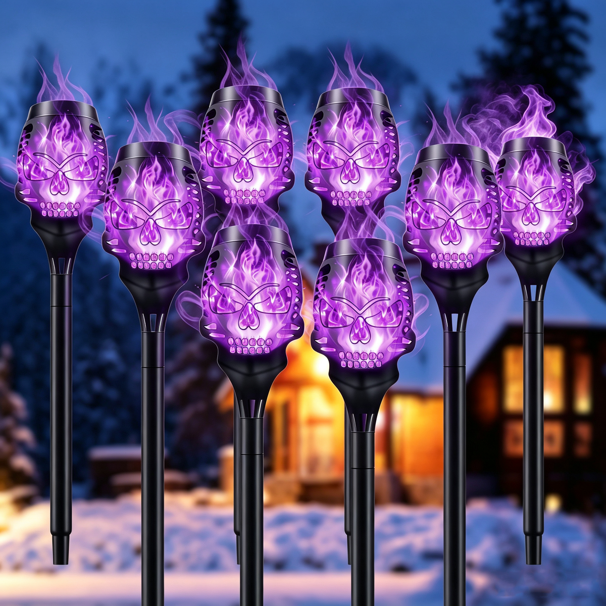 🔥Halloween Early Bird Special Sale 50% OFF✨Halloween Solar Skull Flame Lights💀