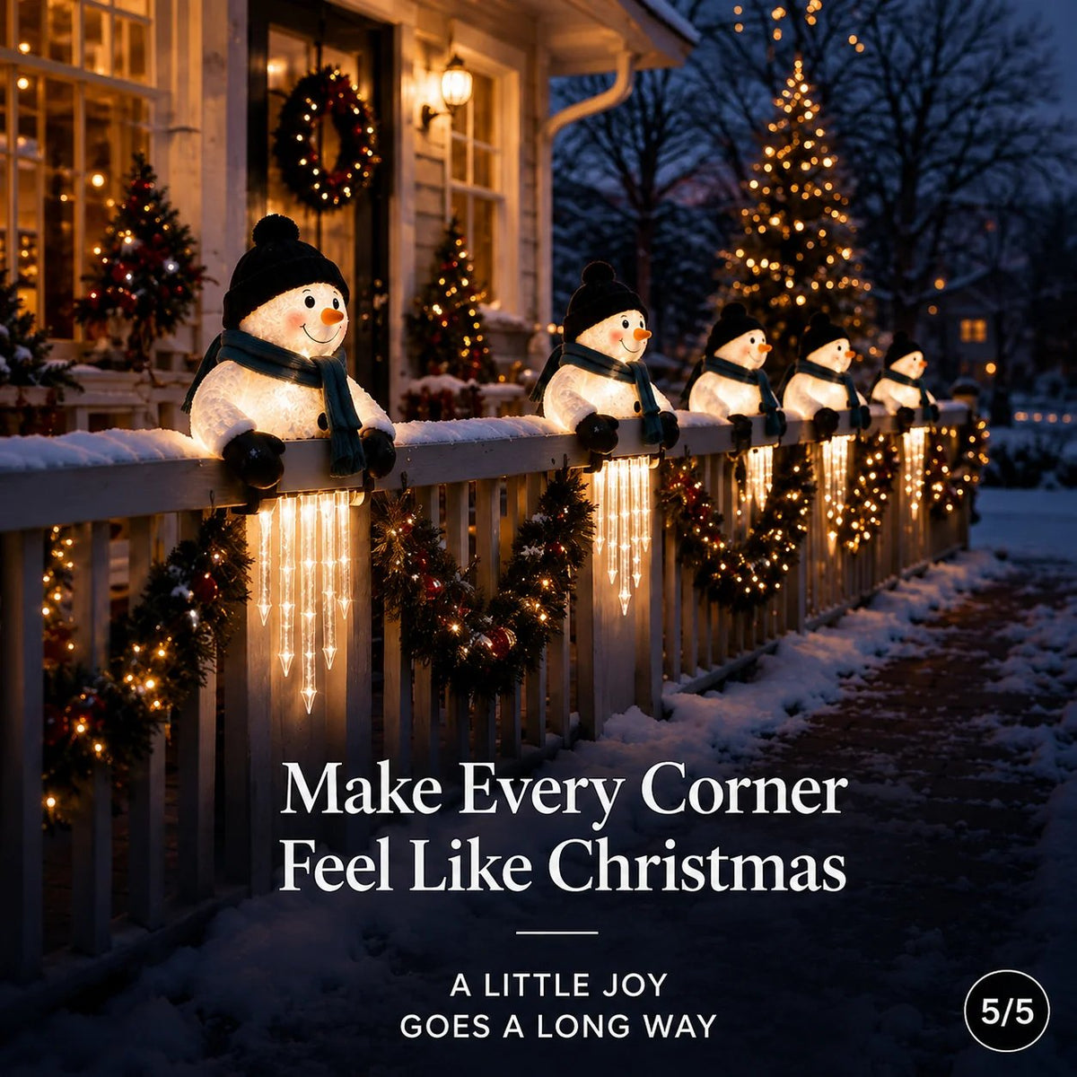 🎄56% OFF|⛄ Snowman Icicle Christmas Porch Light – Cozy Holiday Glow