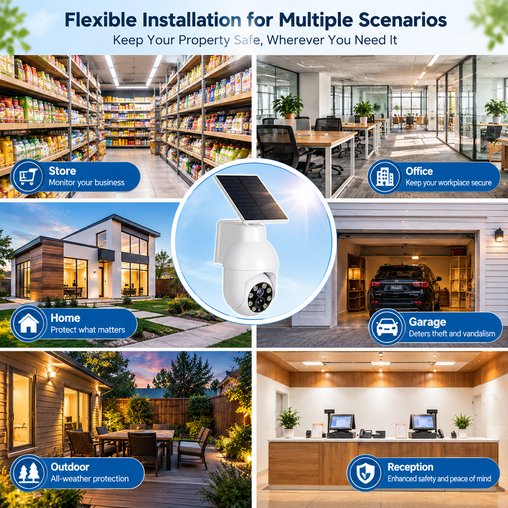 Yunsune 360° Solar Security Light – Motion Sensor Camera-Style Spotlight