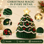⏳ Last Day 49% OFF – 🎄Beginner-Friendly Light-Up Christmas Tree Crochet Hat DIY Kit 💕