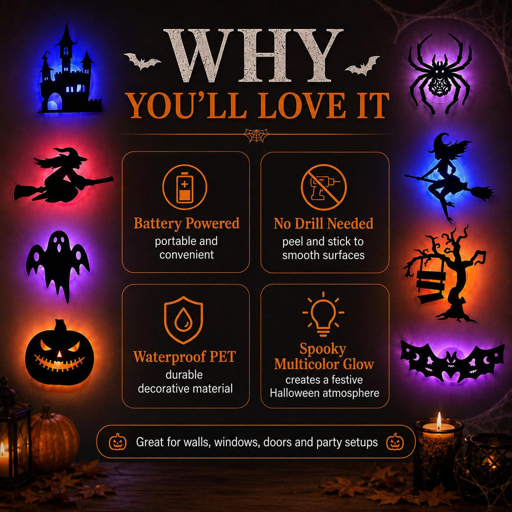 🎃 Halloween Spooky 3D LED Wall Decorations
