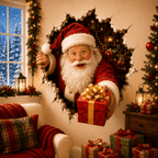 🎅Christmas Break-In 3D Wall Decal – Santa Surprise Effect Christmas Decoration