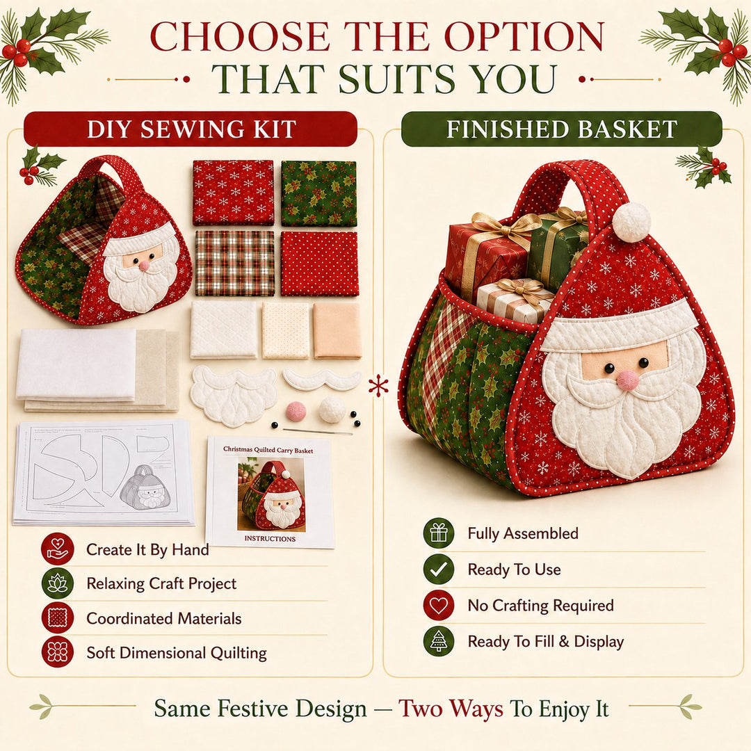 🎄 Christmas Character Quilted Carry Basket🎁✨
