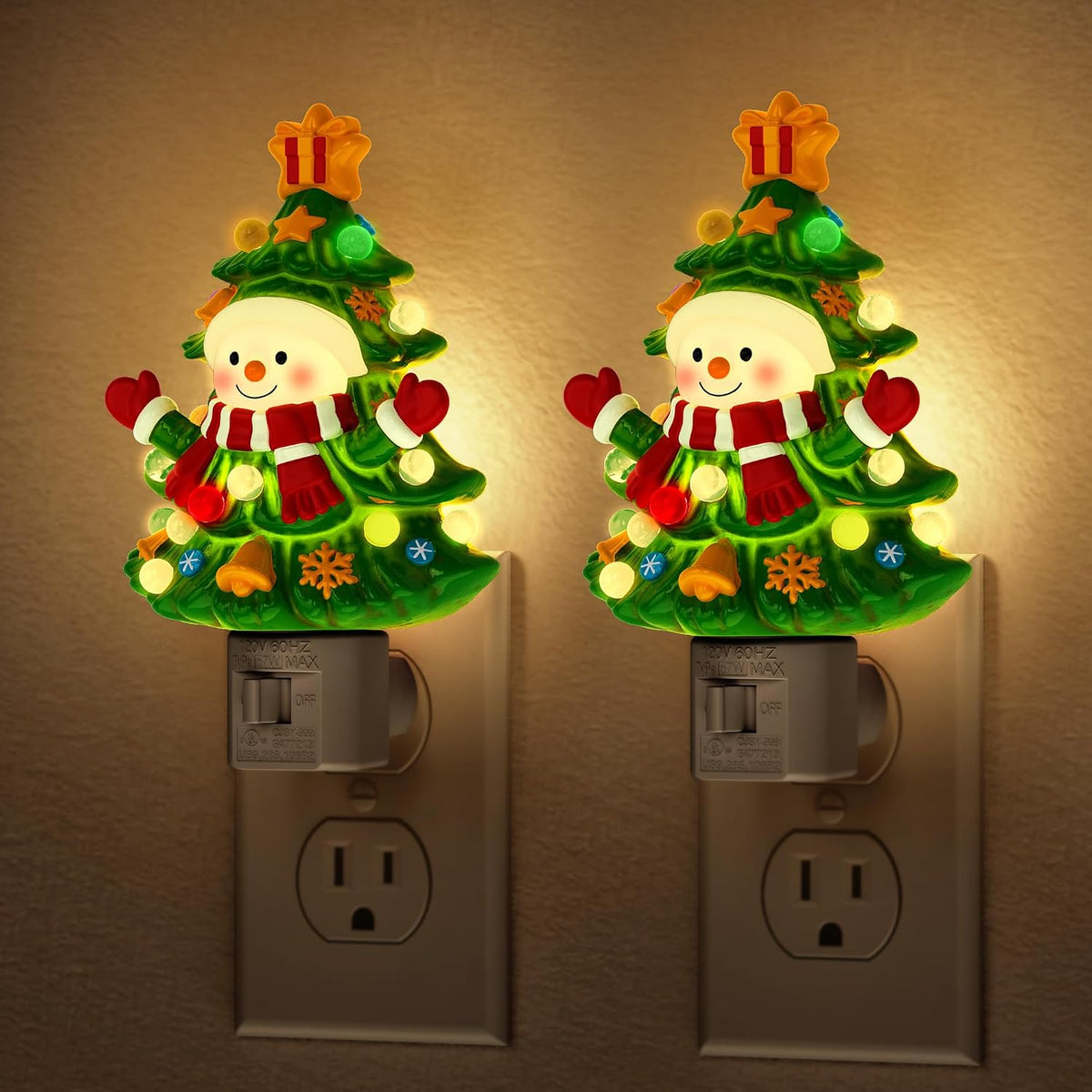Snowman Christmas Tree Night Light Night Lights Plug into Wall