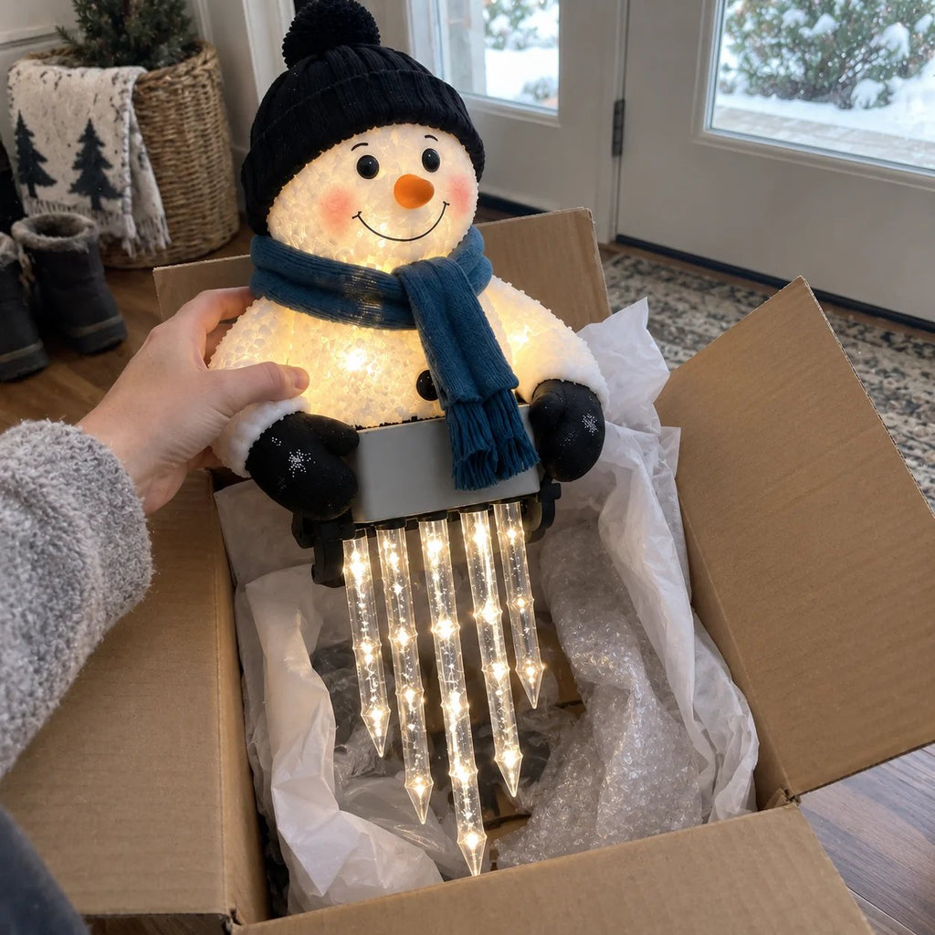 🎄56% OFF|⛄ Snowman Icicle Christmas Porch Light – Cozy Holiday Glow