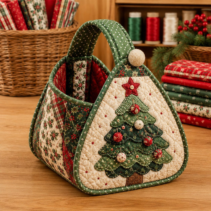 🎄 Christmas Character Quilted Carry Basket🎁✨