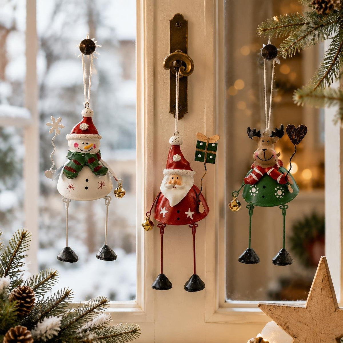 🌲Hot Sale Only £6.99!!!✨ Hand-Painted Metal Dangling Leg Christmas Ornaments