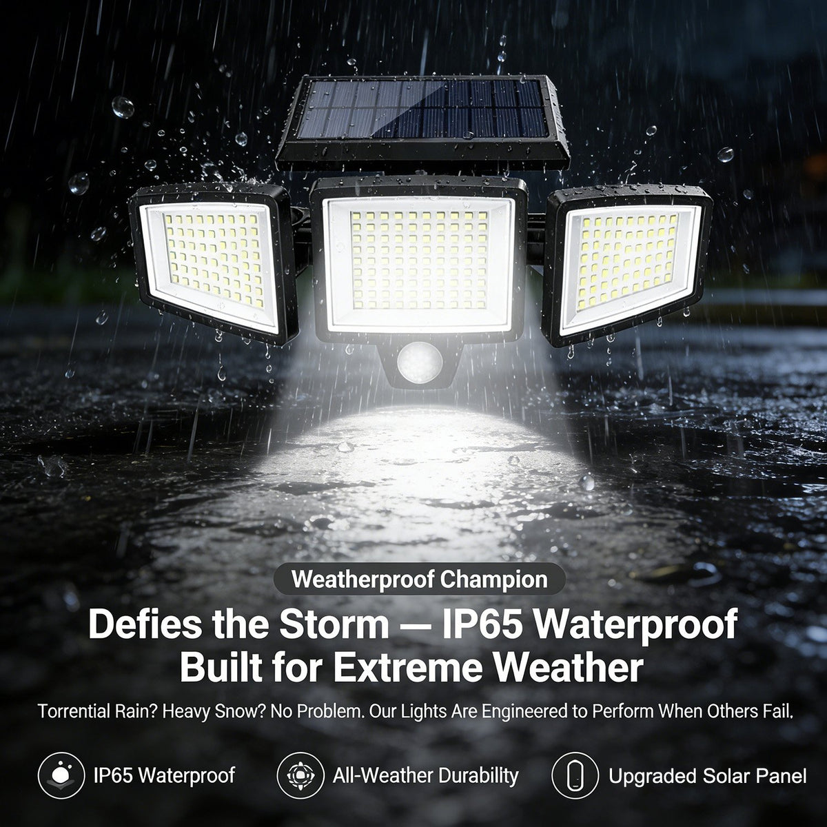 Yunsune 210 LED Solar Security Light with Motion Sensor & Remote