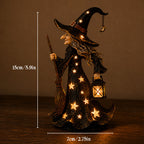 🧙Starlight Witch Night Light Figurine✨ | Halloween Witch Ornament with Warm LED Lights🌙