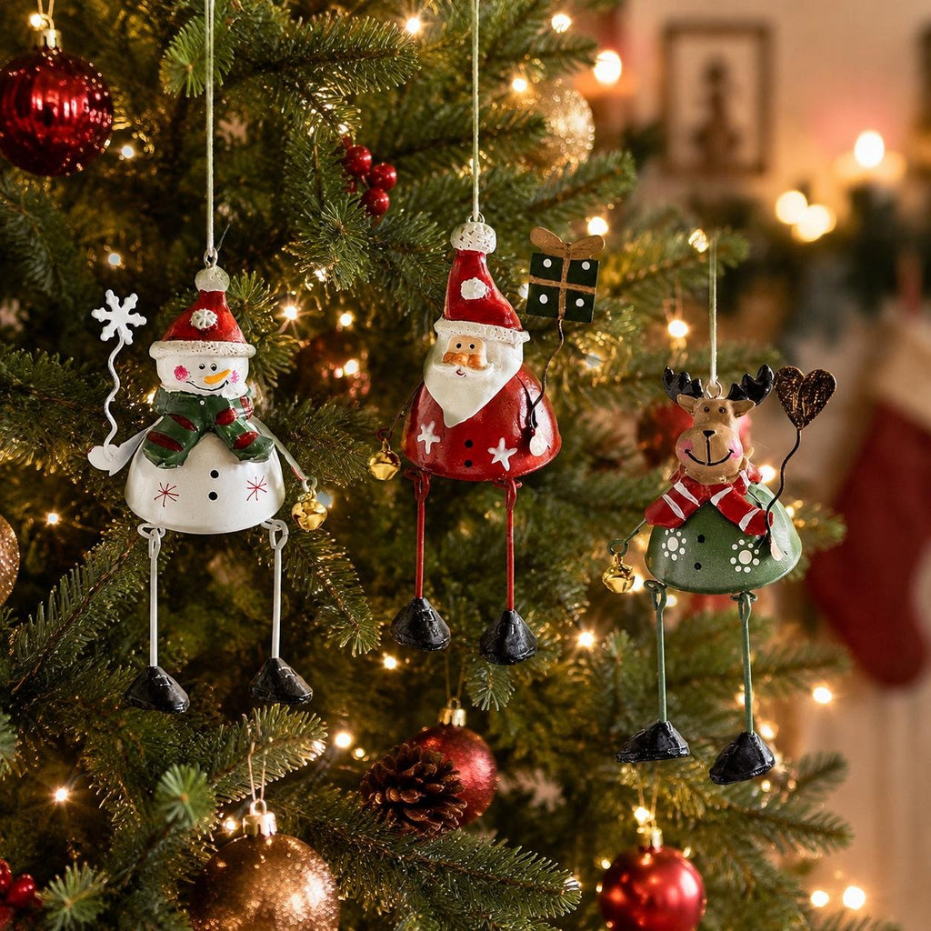 🌲Hot Sale Only £6.99!!!✨ Hand-Painted Metal Dangling Leg Christmas Ornaments
