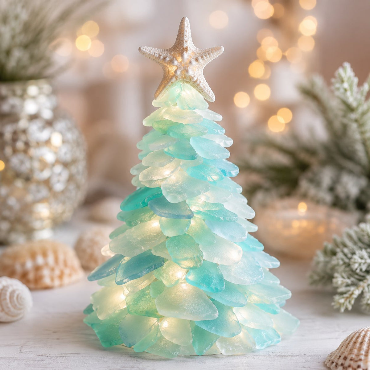 🔥66% OFF – DIY Lighted Sea Glass Christmas Decor Kit – Beginner-Friendly Holiday Craft