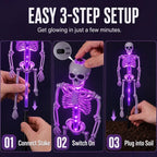 💀 Solar Skeleton Ground Stake Lights | Waterproof Outdoor Halloween Decor Lights