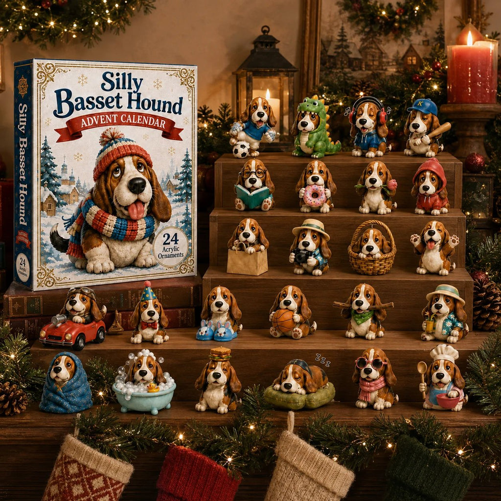 🔥🎁Silly Basset Hound Advent Calendar 2026 - 24-Day Festive Countdown