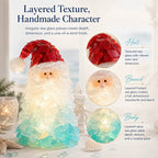 ⏳ Last Day 49% OFF – 🎅 Beginner-Friendly DIY Lighted Sea Glass Santa Christmas Decor Kit 💕