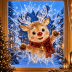 🔥 Only £6.99 | Save 63% – 3D Crystal Christmas Window Decal 🎄 Shattered-Glass Holiday Decoration