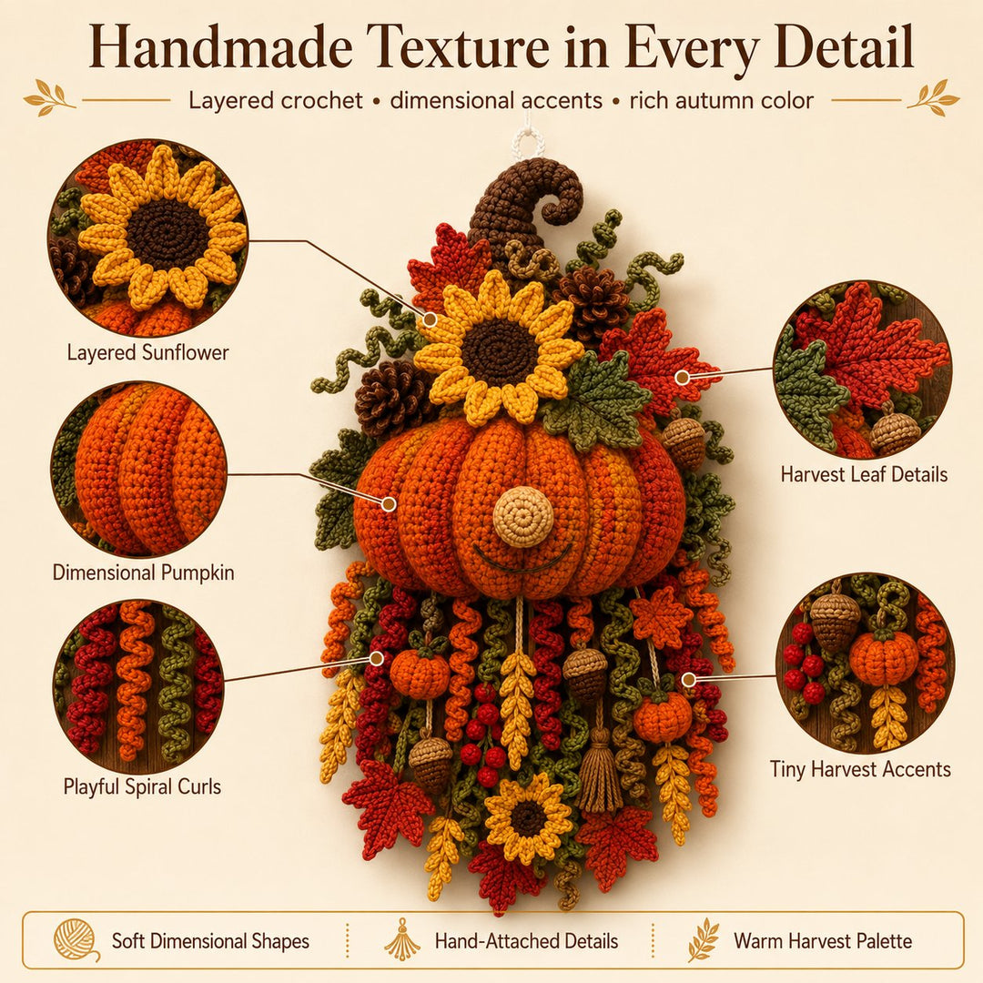 🧶DIY Seasonal 3D Crochet Door Hanger Kit Collection | Coordinated Yarn, Filling, Accessories & Step-by-Step Instructions Included 💕