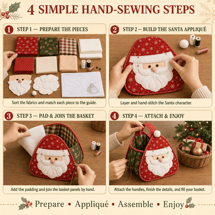 🎄 Christmas Character Quilted Carry Basket🎁✨