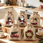 🎁ONLY£6.99!!! BUY 1 GET 1 FREE | Christmas Drawstring Gift Bags – 5 Festive Designs