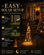 🎄 Save 56% – Solar-Powered Christmas Bell Cascade Light ✨ Magical Outdoor Garden & Pathway Decor