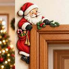 🎅✨Christmas Peekaboo Door Frame Corner Decor – 3D Holiday Character Decoration