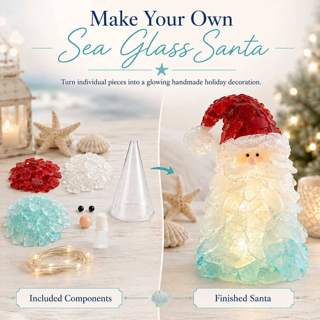 🔥66% OFF – DIY Lighted Sea Glass Christmas Decor Kit – Beginner-Friendly Holiday Craft