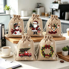 🎁ONLY£6.99!!! BUY 1 GET 1 FREE | Christmas Drawstring Gift Bags – 5 Festive Designs
