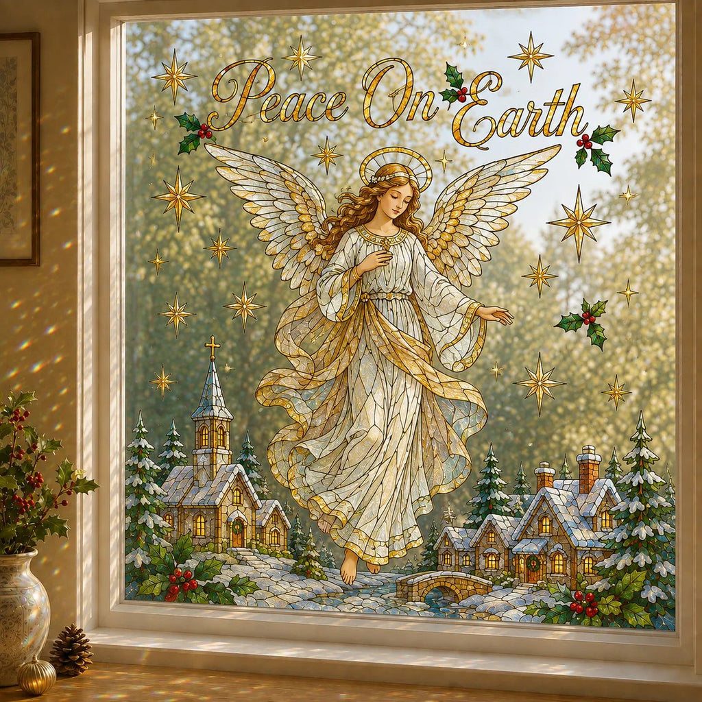 🎄 Christmas Window Decoration – Large Festive Window Art for Holiday Home Decor