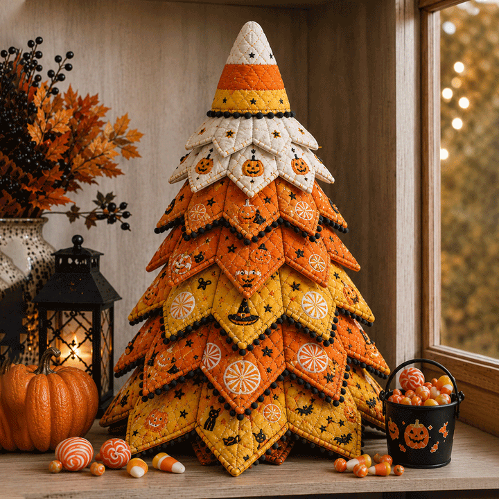 Ghost Moonlight - DIY Halloween Theme Quilted Fabric Tree Kit