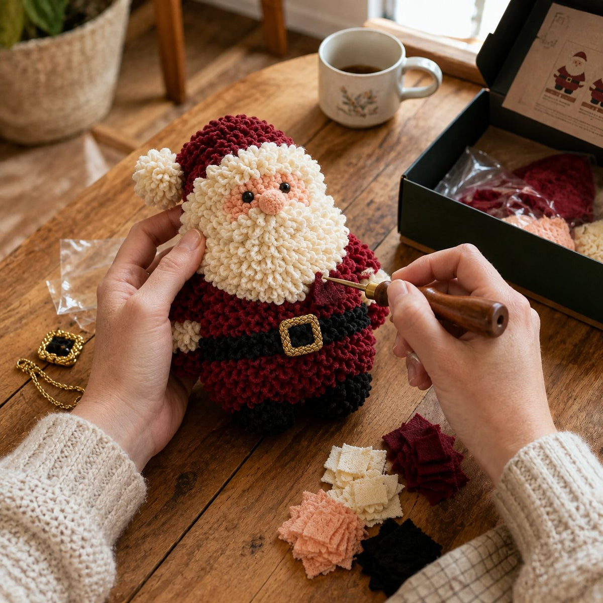 🎄 Special Offer | 48% OFF – Beginner-Friendly 3D Fabric Poke Christmas Ornament DIY Kit 🎁