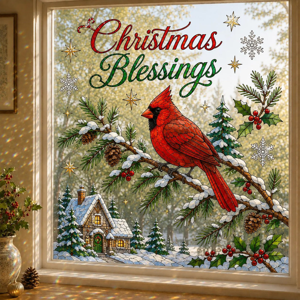 🎄 Christmas Window Decoration – Large Festive Window Art for Holiday Home Decor