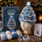 ⏳ Last Day 49% OFF – 🎄Beginner-Friendly Light-Up Christmas Tree Crochet Hat DIY Kit 💕