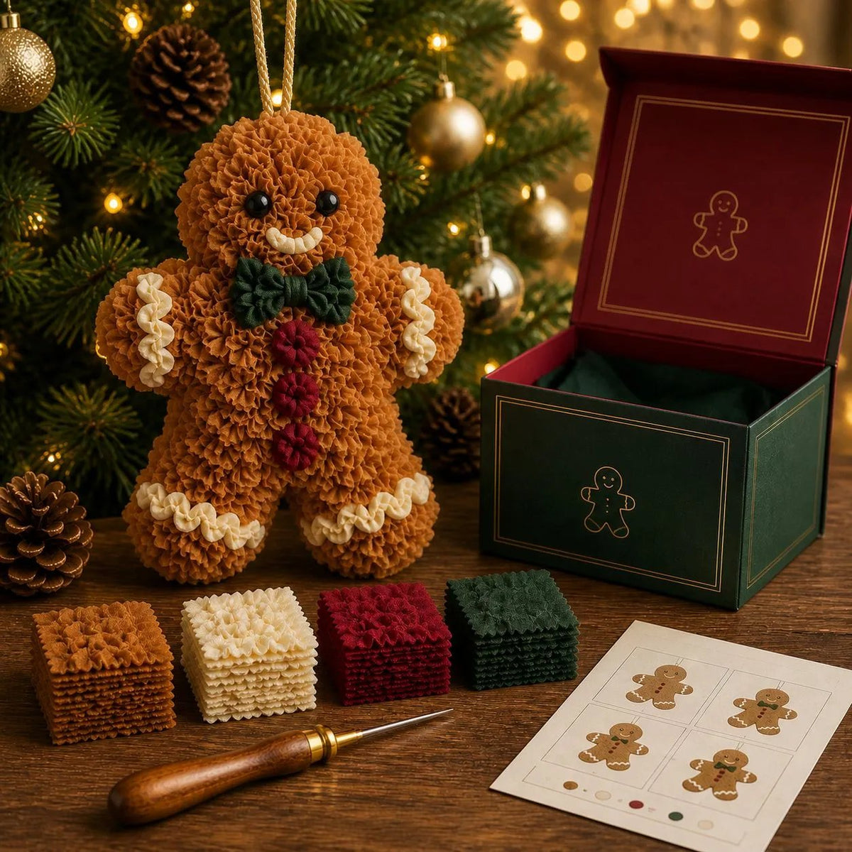 🎄 Special Offer | 48% OFF – Beginner-Friendly 3D Fabric Poke Christmas Ornament DIY Kit 🎁
