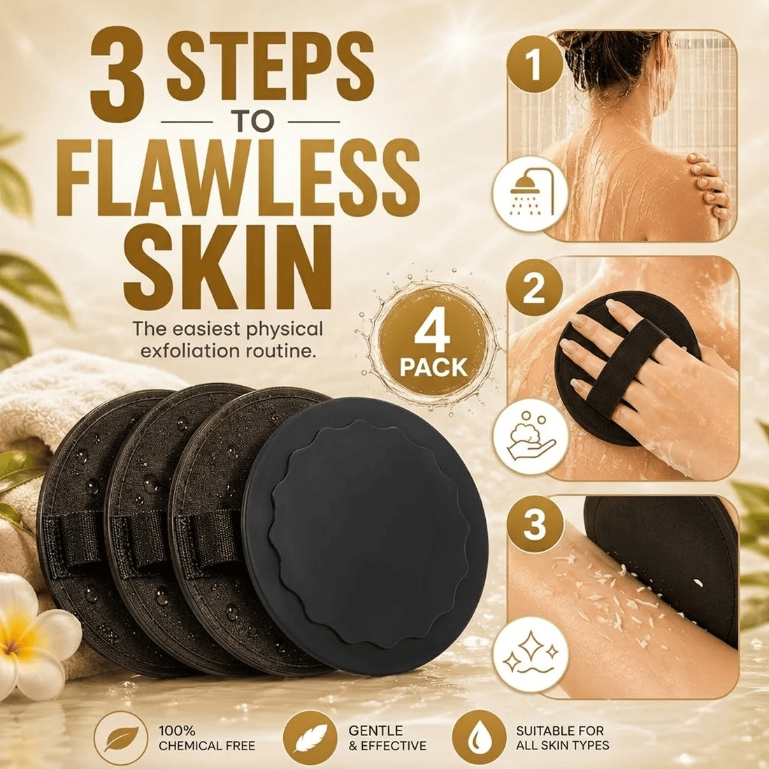 🛁4-in-1 Exfoliating Scrubber Set