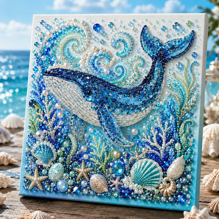 🌊Ocean Theme Pearl Art DIY Kit | 3D Sparkling Coastal Wall Decor 🐚✨