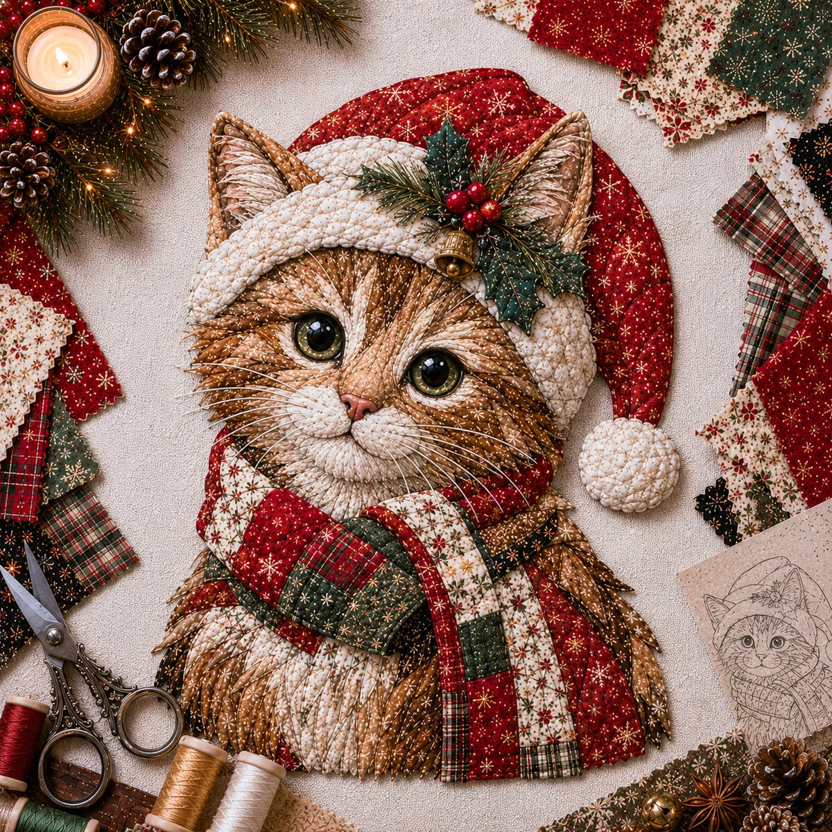 🎅Christmas Patchwork Fabric DIY Decor Kit